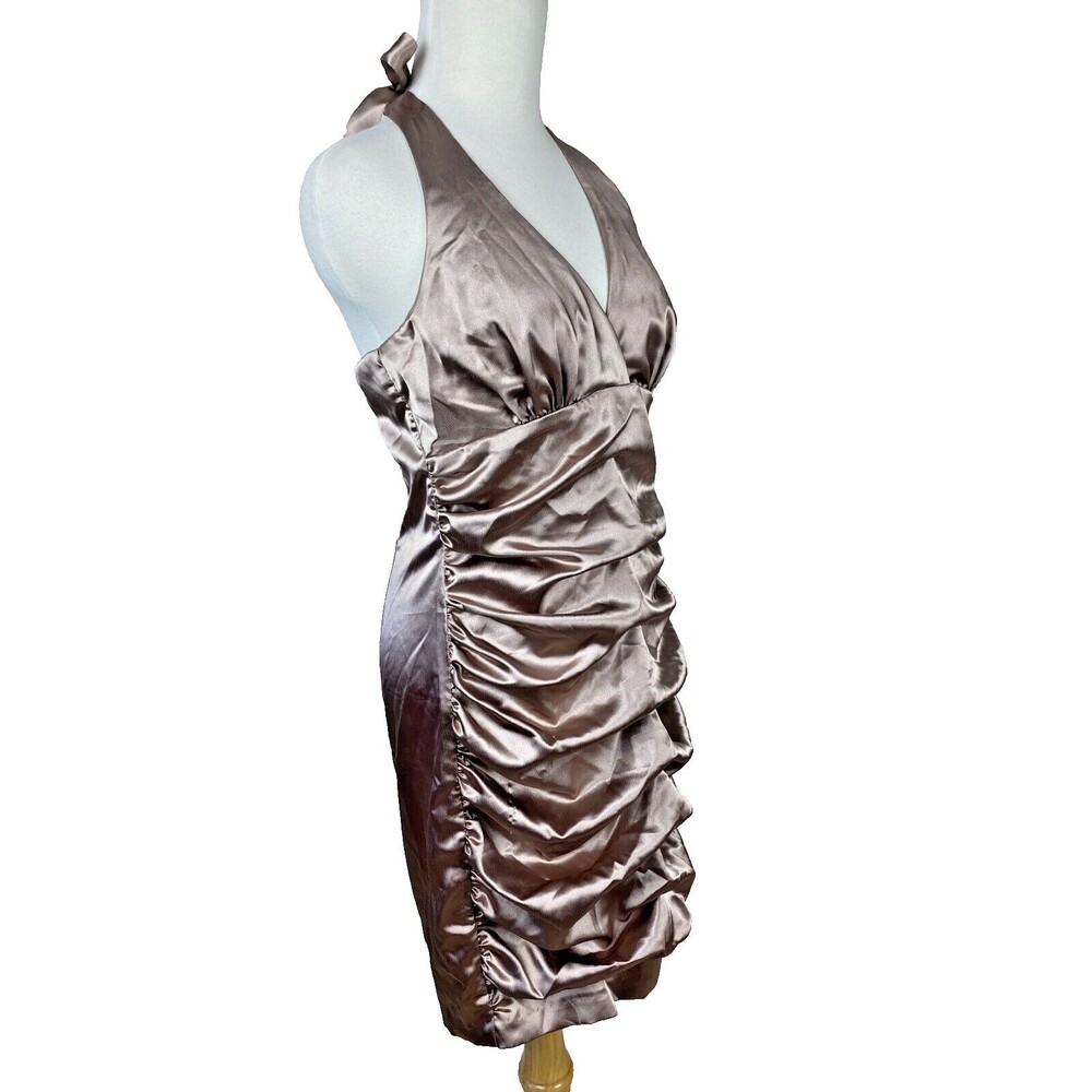 Charlotte Russe Stone Satin Cocktail Dress L Y2K Halter